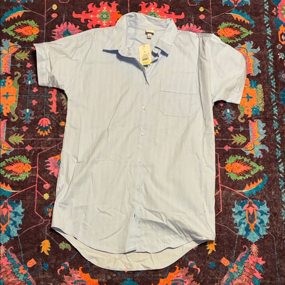 New! Women’s Light Blue Striped Shirt Dress